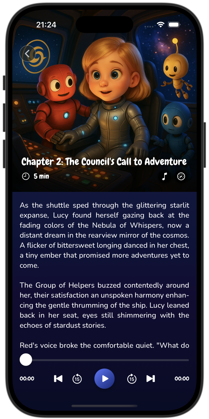 KinderStories in Dark Mode