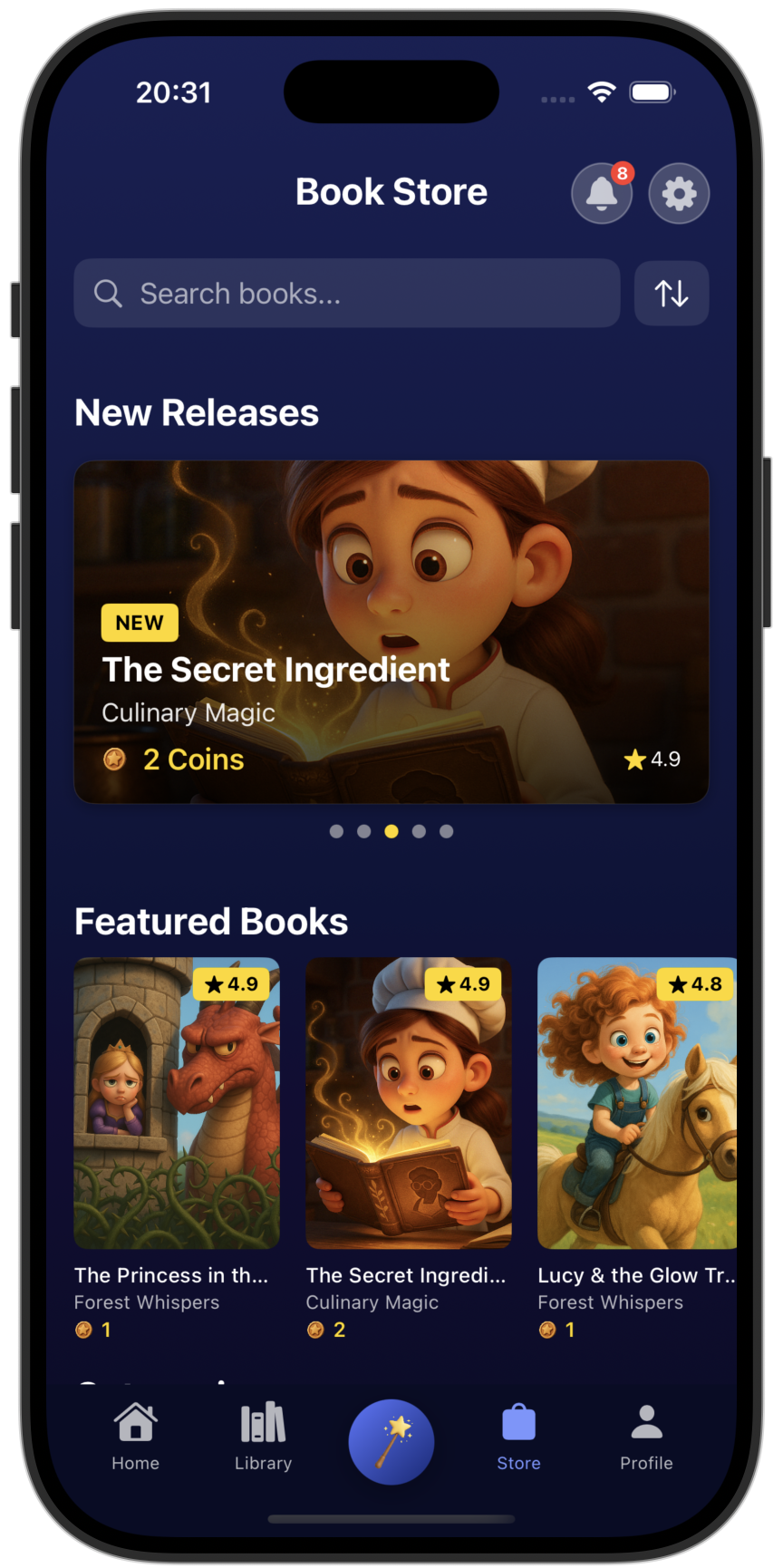 KinderStories App on iPhone