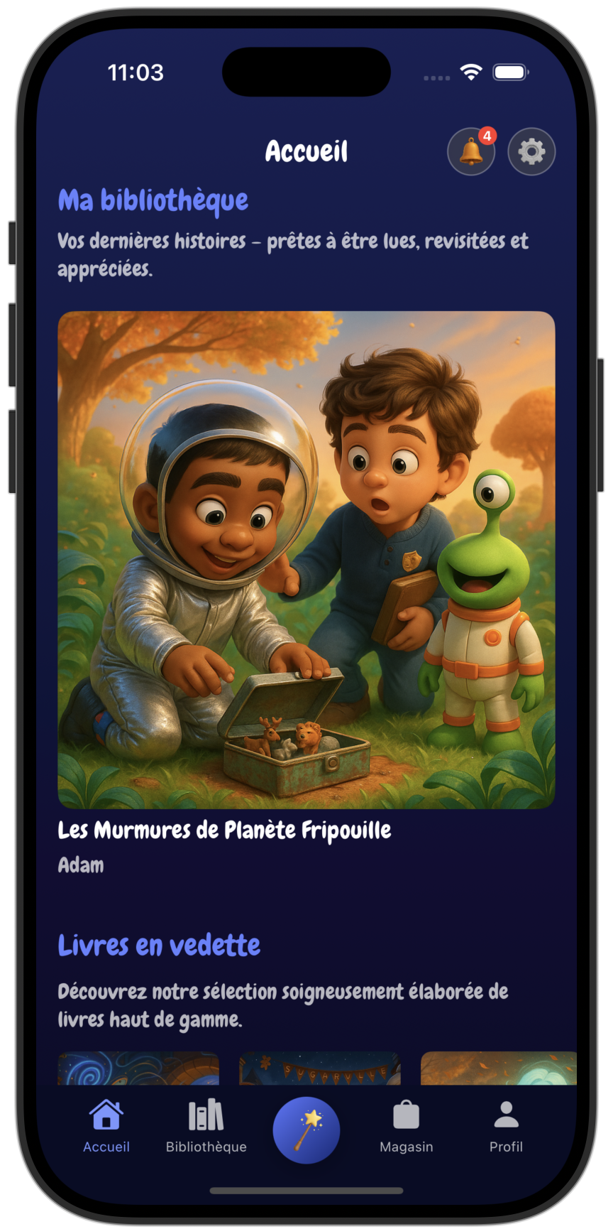 KinderStories App on iPhone