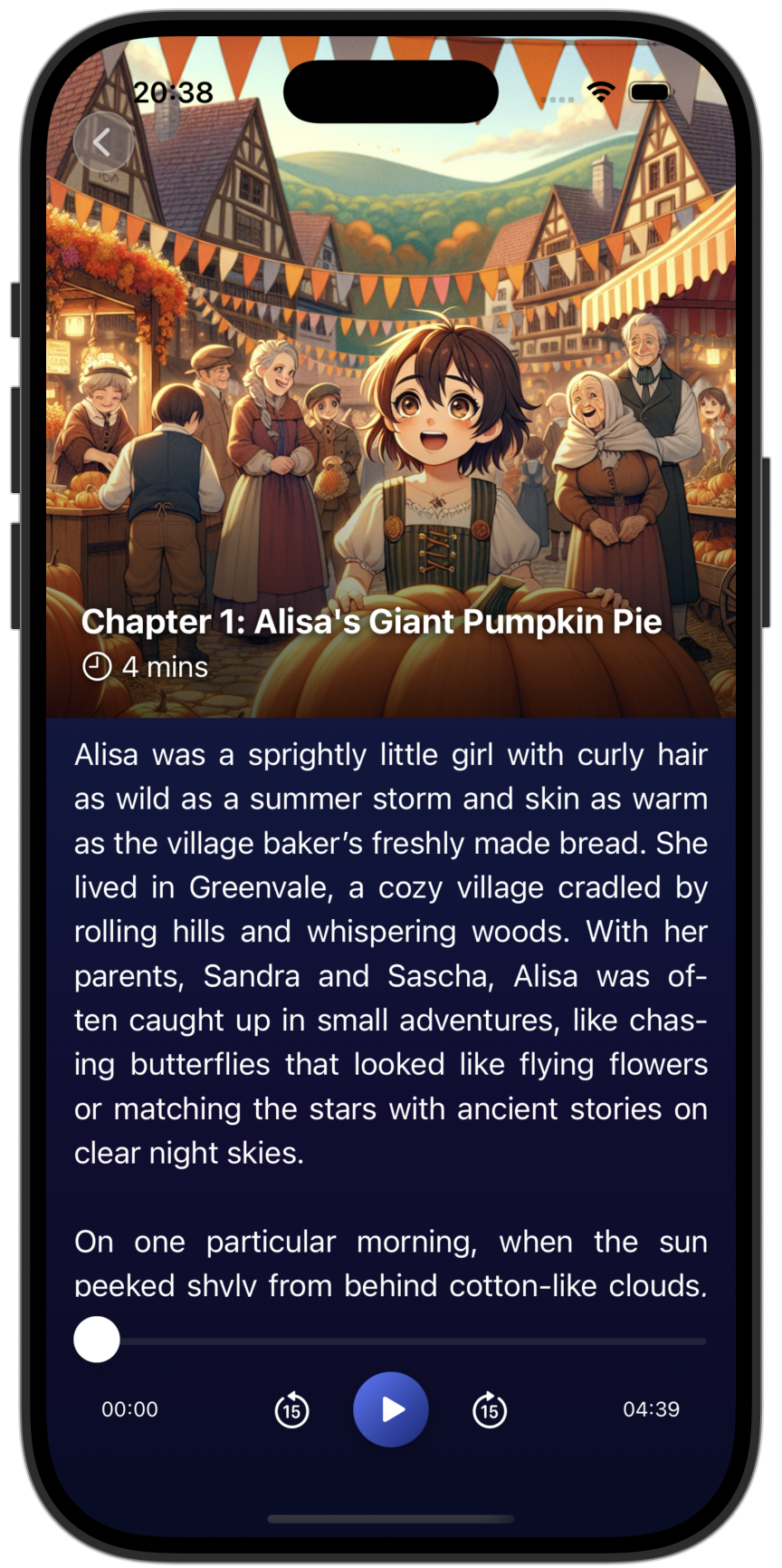 KinderStories in Dark Mode