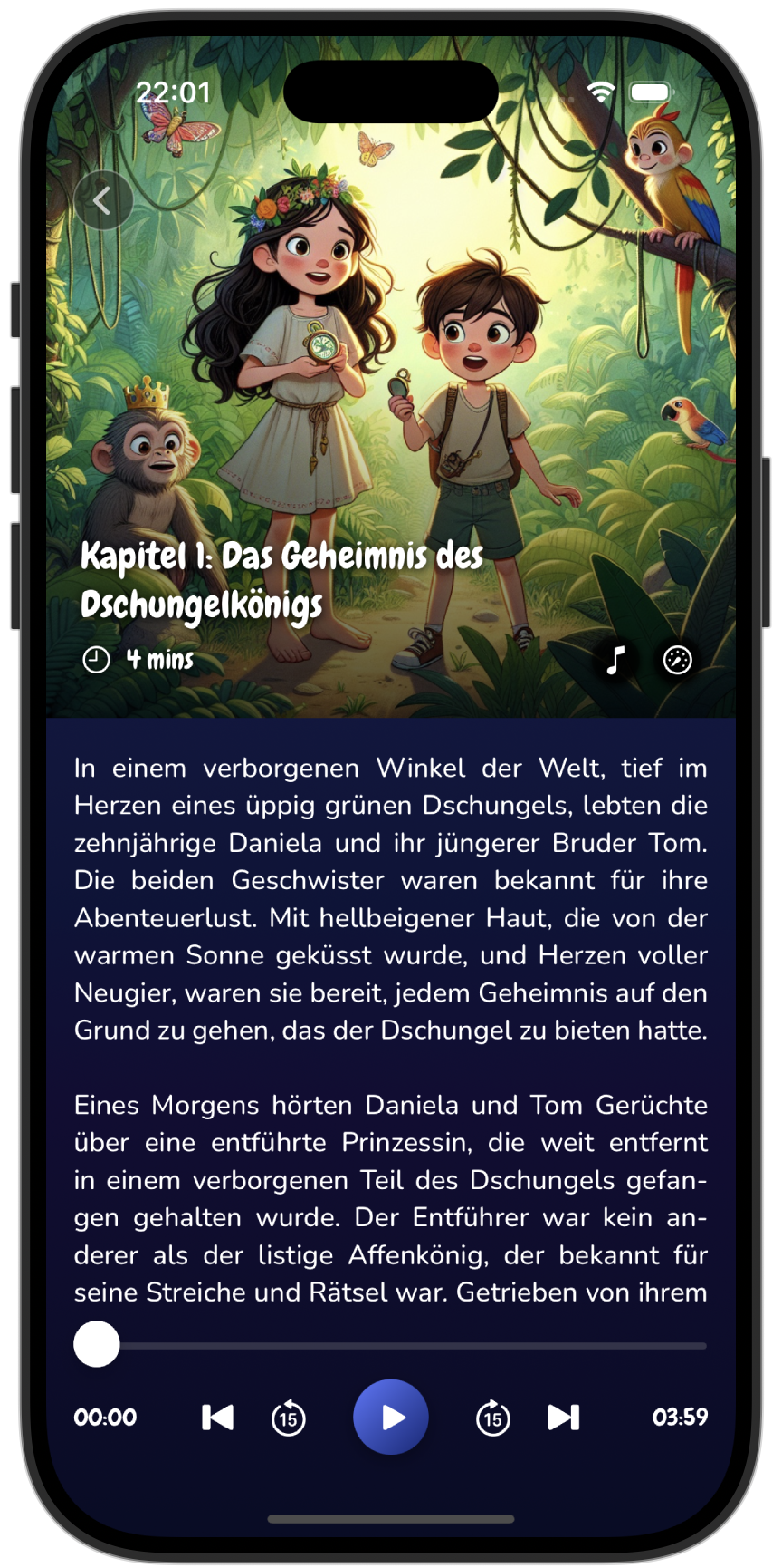 KinderStories in Dark Mode